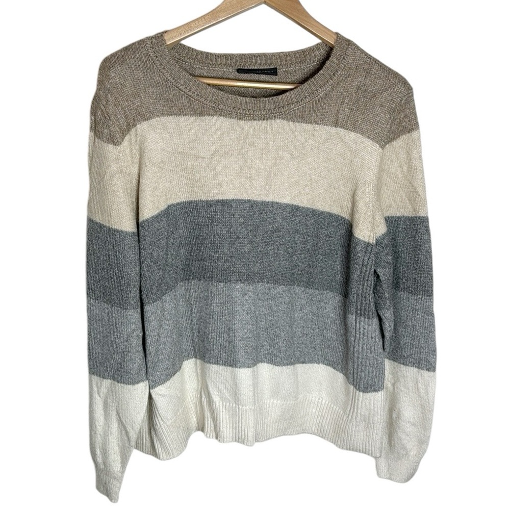 Lane Bryant ColorBlock Crew Neck Super Soft Sweater neutral hues Size 22 / 24